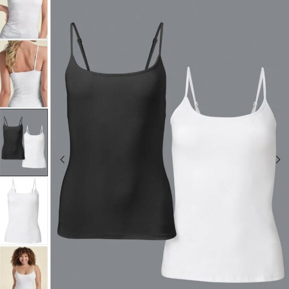 VENUS Women's Basic Cami Two Pack White/Black 2-pack | Size M - Picture 4 of 5